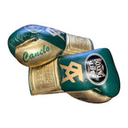 NBNL forest green gold gloves side profile compact Mexican glove shape