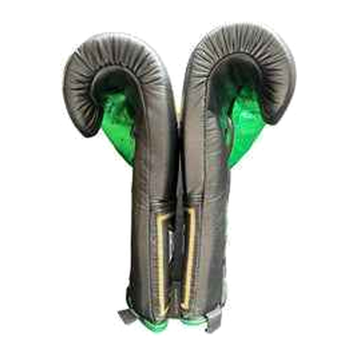 No Boxing No Life grey forest green lace-up gloves pair displayed