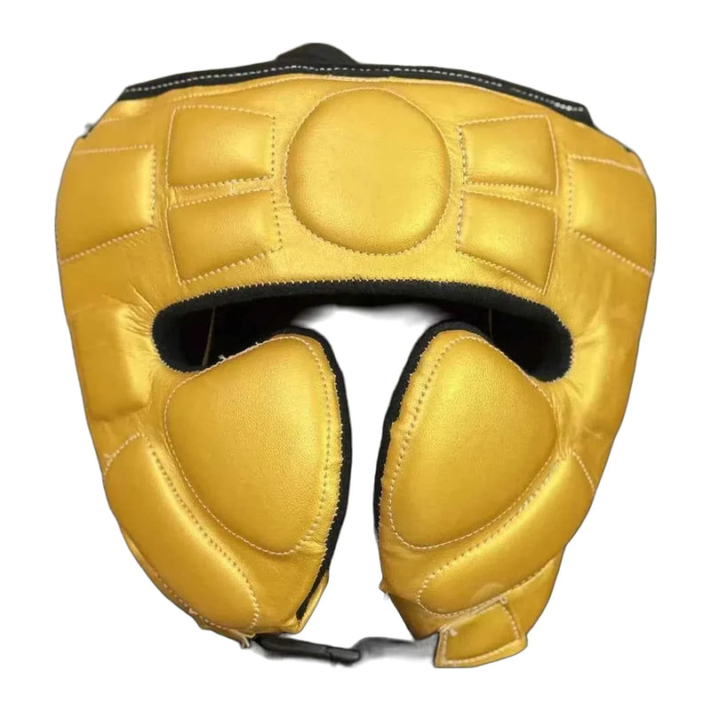 No Boxing No Life metallic gold headgear, front view