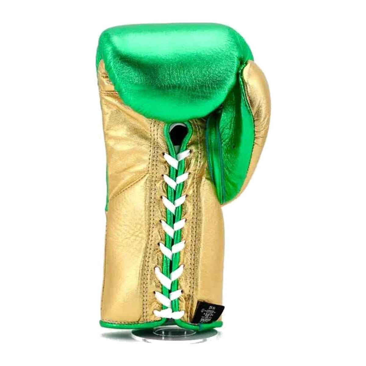 No Boxing No Life lime gold gloves close-up of metallic leather finish