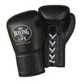 No Boxing No Life matte black boxing gloves - NBNL horsehair Mexican lace-up