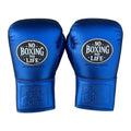 No Boxing No Life metallic blue boxing gloves - NBNL horsehair Mexican lace-up