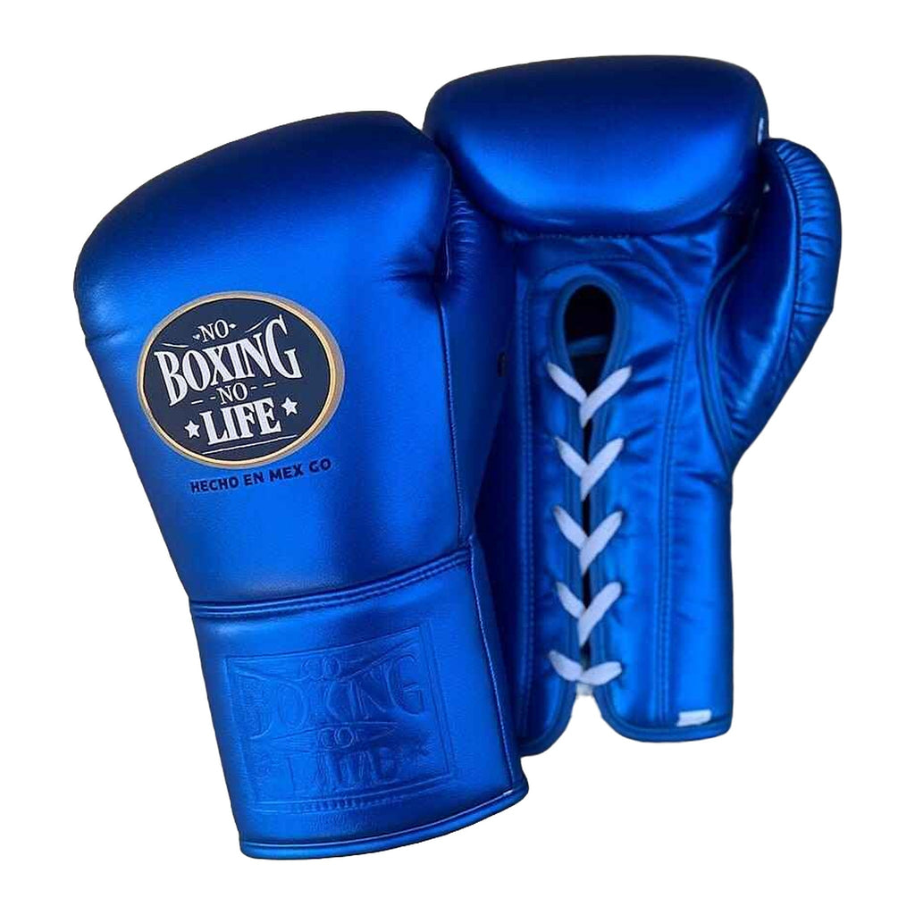 NBNL metallic blue gloves side profile compact Mexican glove shape