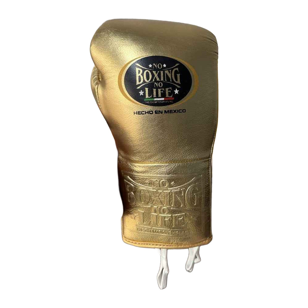 NBNL metallic gold 12oz gloves side profile compact Mexican glove shape