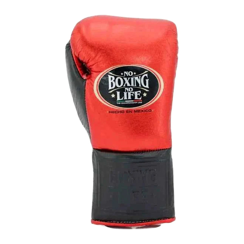 No Boxing No Life metallic red and black boxing gloves - NBNL horsehair Mexican lace-up