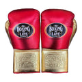 No Boxing No Life metallic red and gold boxing gloves - NBNL Mexican lace-up