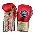NBNL metallic red gloves knuckle view showing flat striking surface