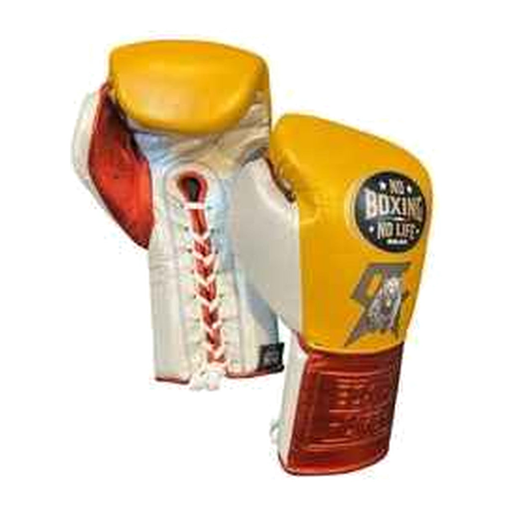 NBNL mustard red gloves side profile compact Mexican glove shape