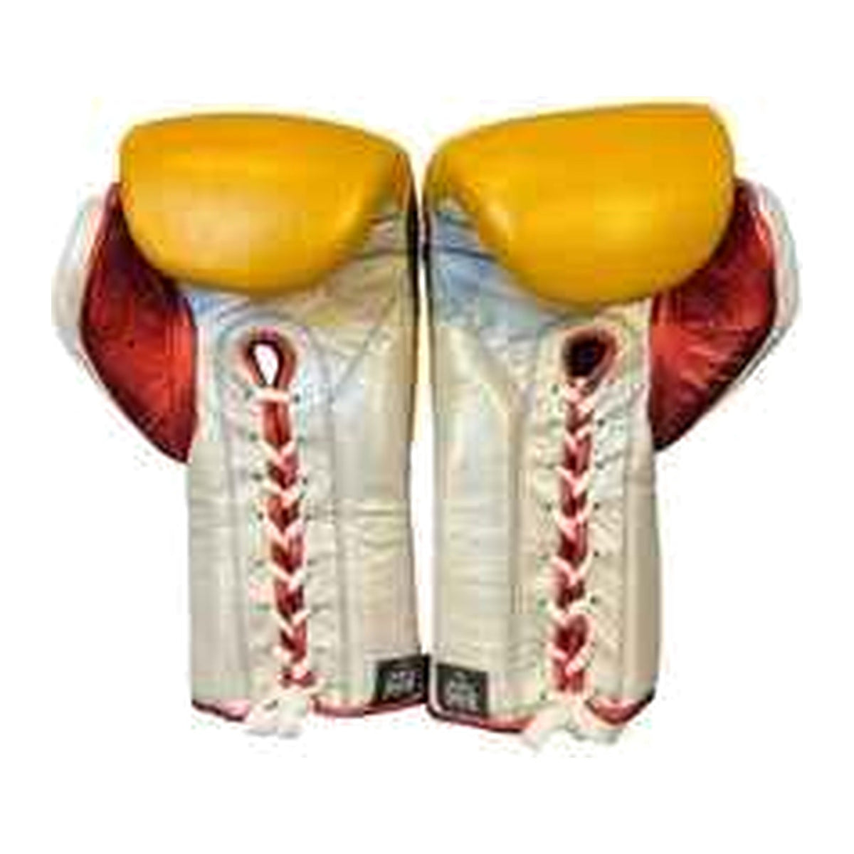 No Boxing No Life mustard gloves close-up of lace-up wrist closure