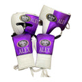 No Boxing No Life purple & white sparring set - gloves, headgear and groin guard