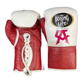 No Boxing No Life red and white boxing gloves - NBNL Mexican lace-up training gloves