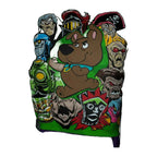 Retro green print sparring gloves close-up