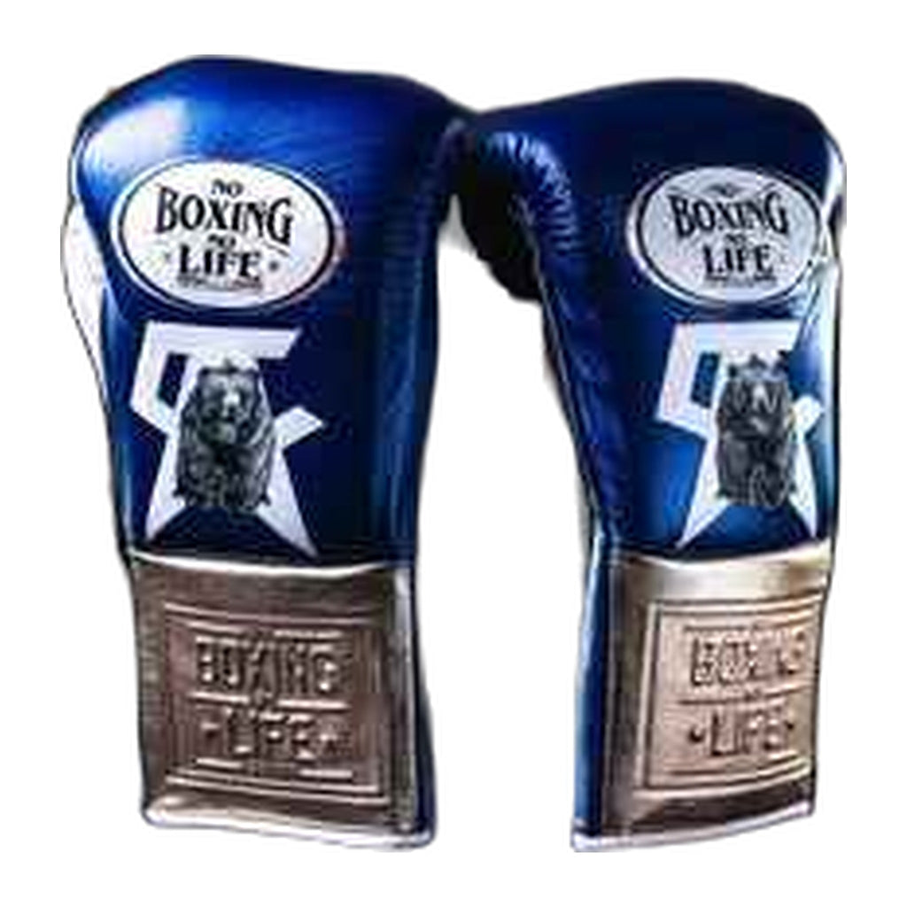 NBNL royal blue gold gloves side profile compact Mexican glove shape