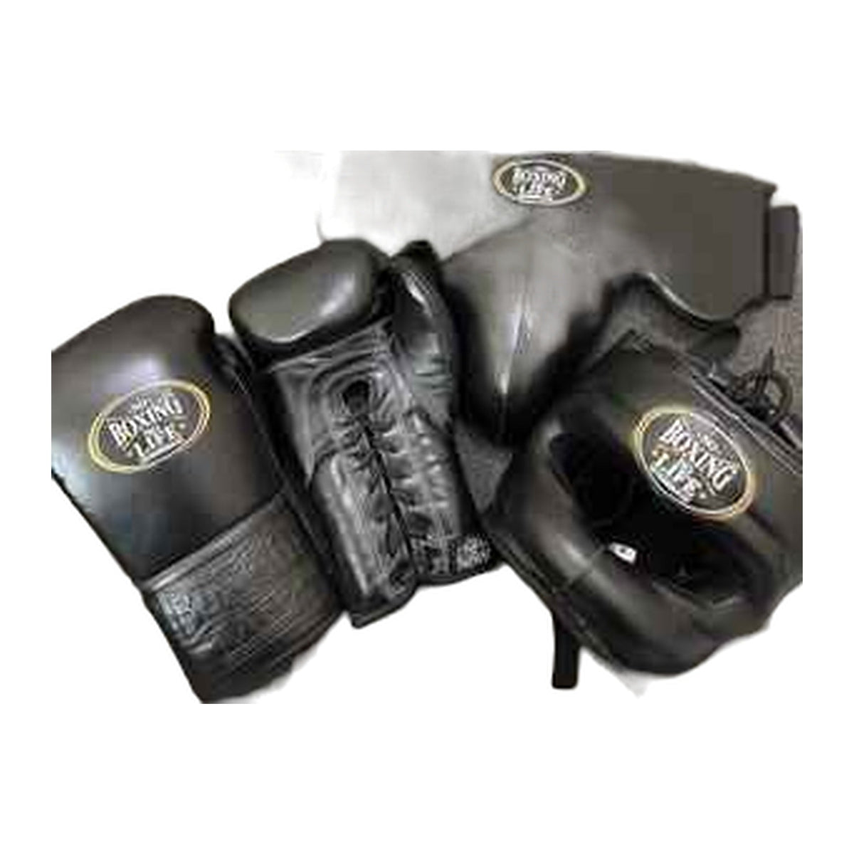 No Boxing No Life triple black sparring set - gloves, headgear and groin guard
