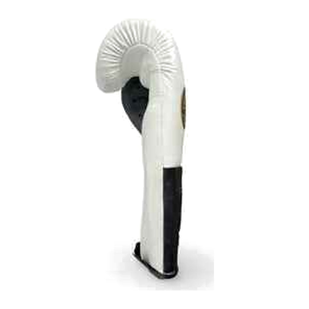 No Boxing No Life white black gloves palm view showing grip bar