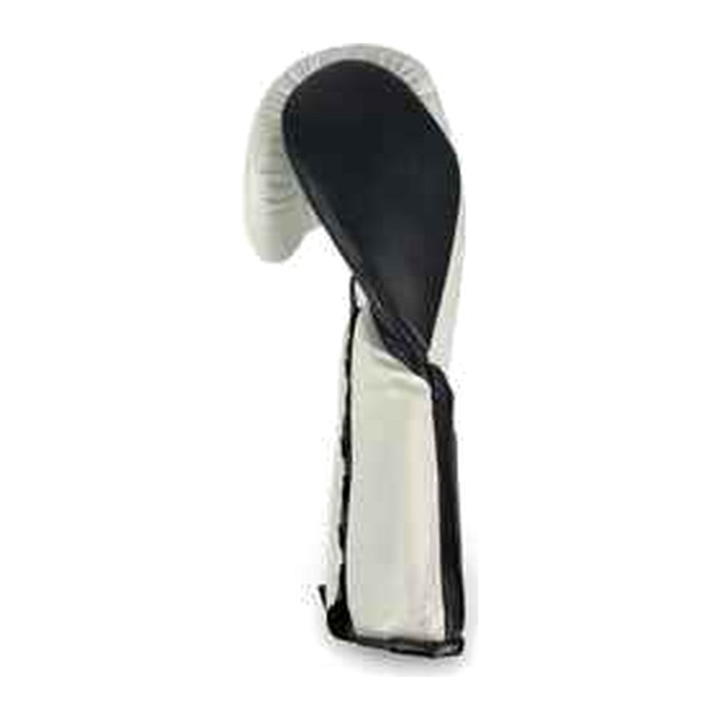 NBNL white black gloves cuff detail with embossed branding