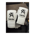 No Boxing No Life white training boxing gloves - NBNL horsehair Mexican lace-up