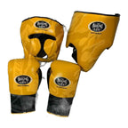 No Boxing No Life yellow & black sparring set - gloves, headgear and groin guard