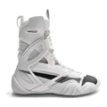Nike HyperKo 2 boxing shoes in sleek white and black featuring a high-top ankle support frame and a split traction sole available at PunchPro Boxing