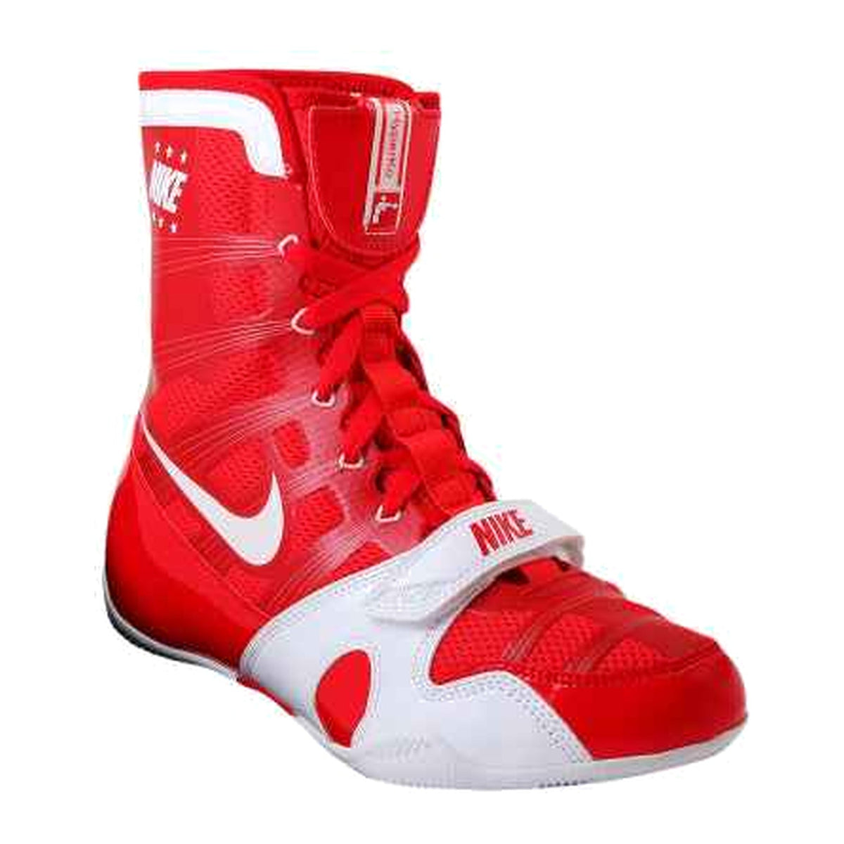 Nike HyperKO 1 boxing shoes in red and white, sole and traction pattern