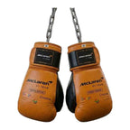 Orange and black boxing gloves knuckle view with contrast panelling