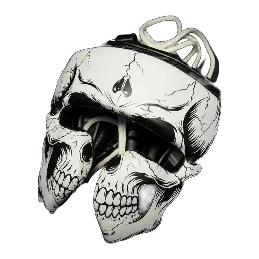 Black skeleton design boxing headgear