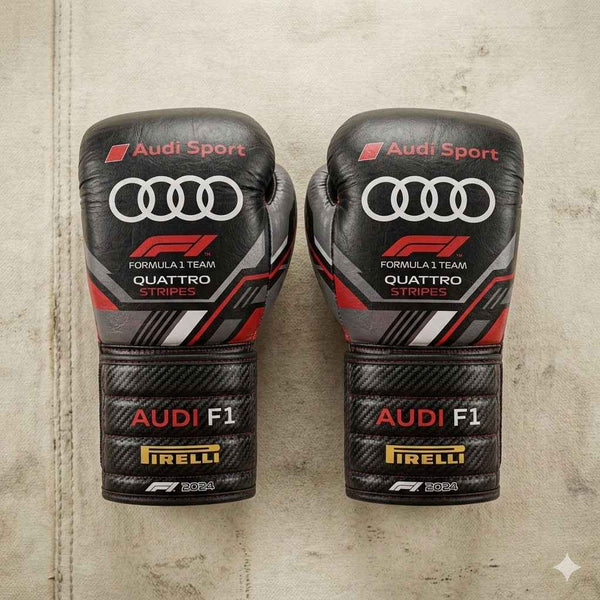 Audi Sport F1 Boxing Gloves - Quattro Carbon Stealth Edition Professional Boxing Gloves