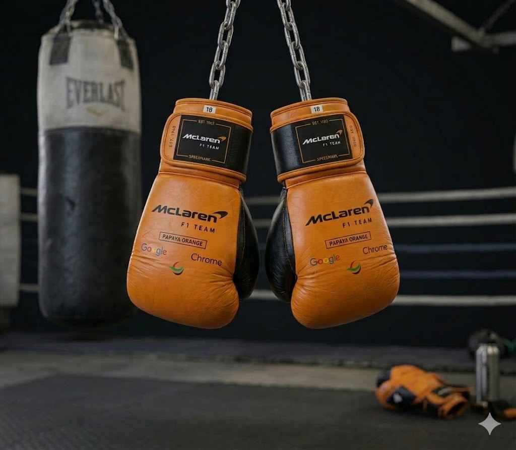Orange and black boxing gloves knuckle view with contrast panelling
