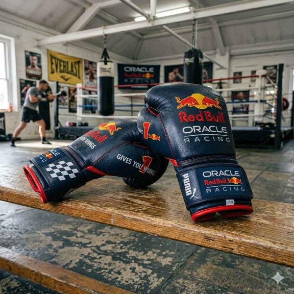 Oracle Red Bull Racing Boxing Gloves - Professional F1 Team Custom Edition in Navy & Red