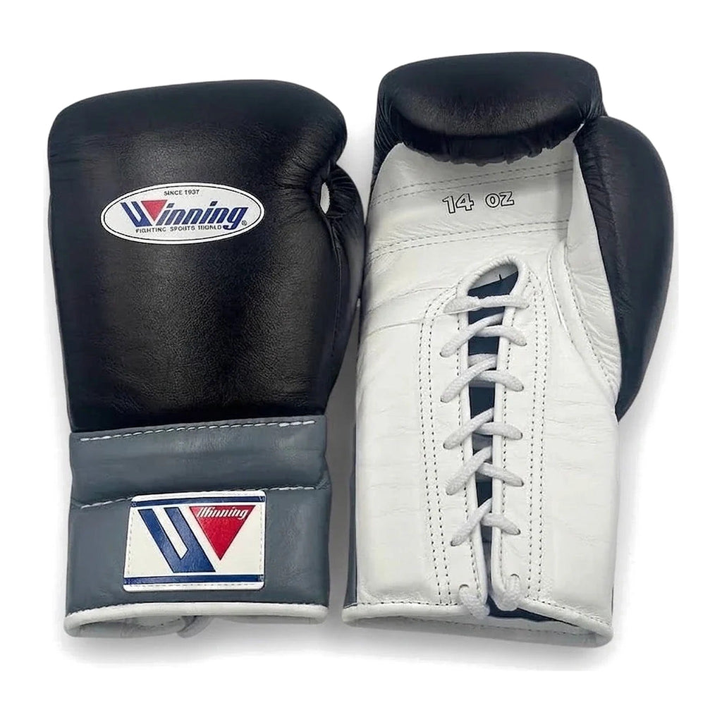 Winning Boxing Gloves Black & White, side view