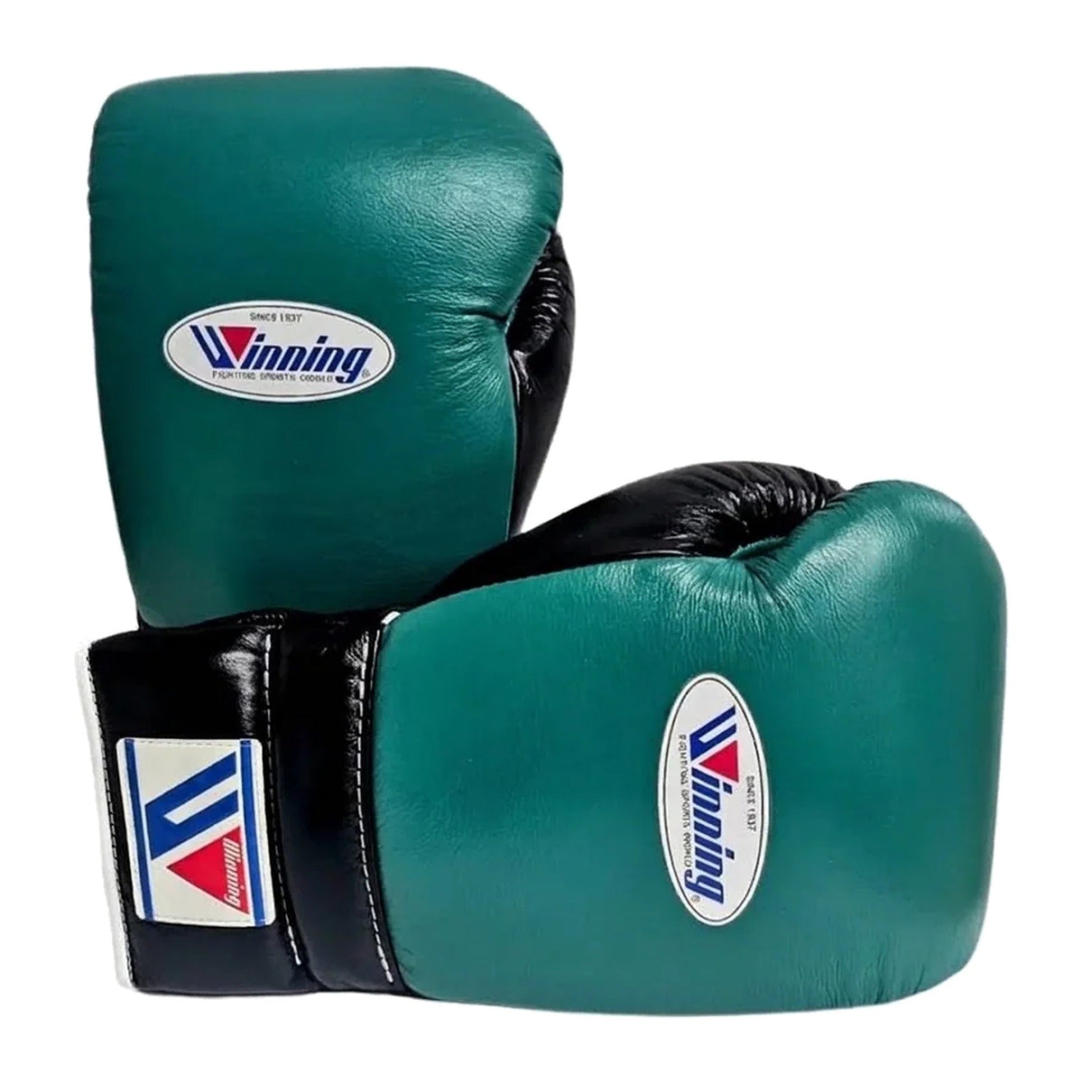 Winning Boxing Gloves Emerald Green lace-up training glove, genuine leather, 8oz to 16oz