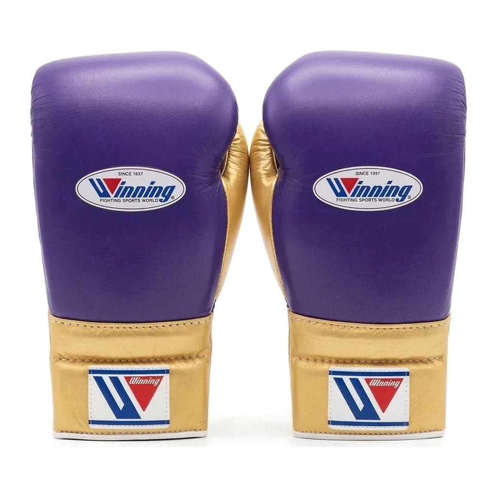Winning Boxing Gloves Gold & Purple, side view