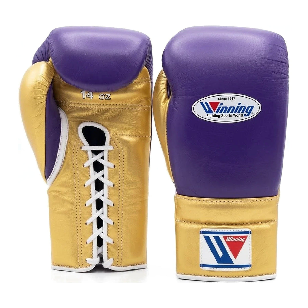 Winning Boxing Gloves Gold & Purple, pair view
