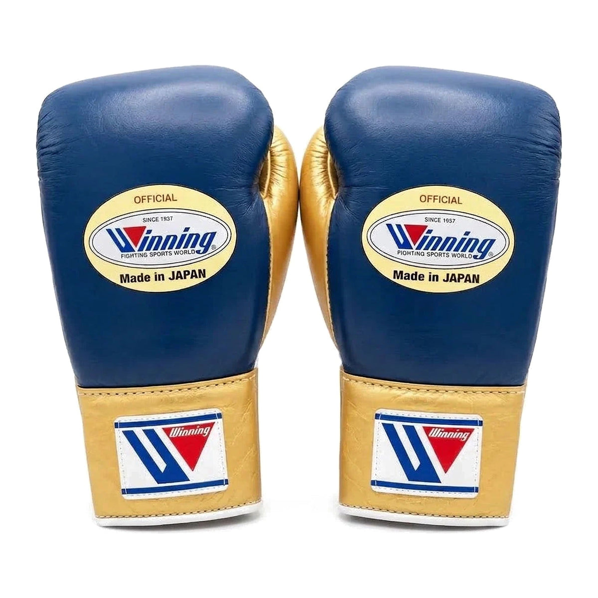 Winning Boxing Gloves Navy & Gold, side view