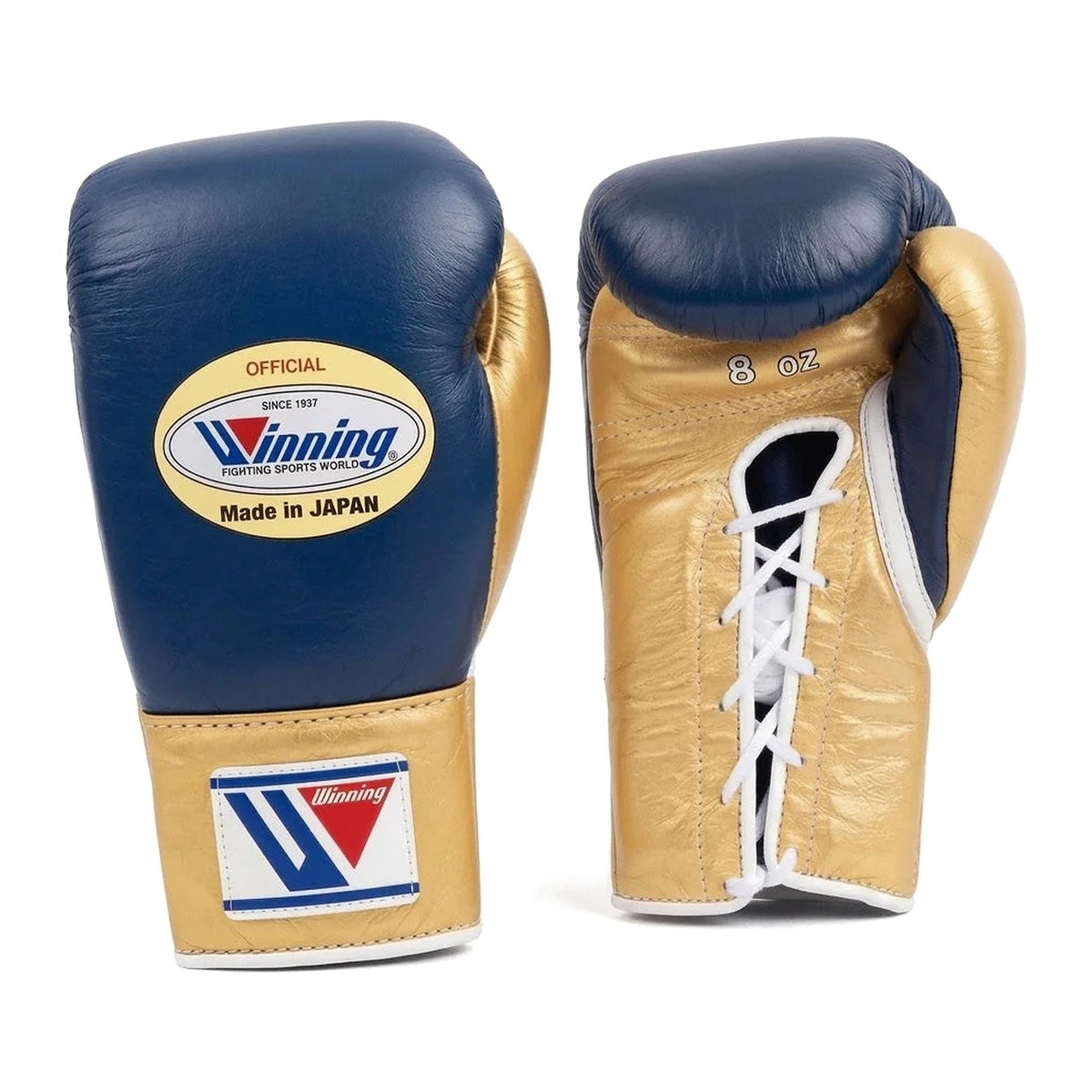 Winning Boxing Gloves Navy & Gold, pair view