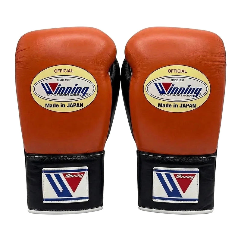 Winning Boxing Gloves Orange & Black, side view
