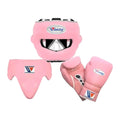 Winning baby pink boxing sparring set with gloves, headgear and groin guard