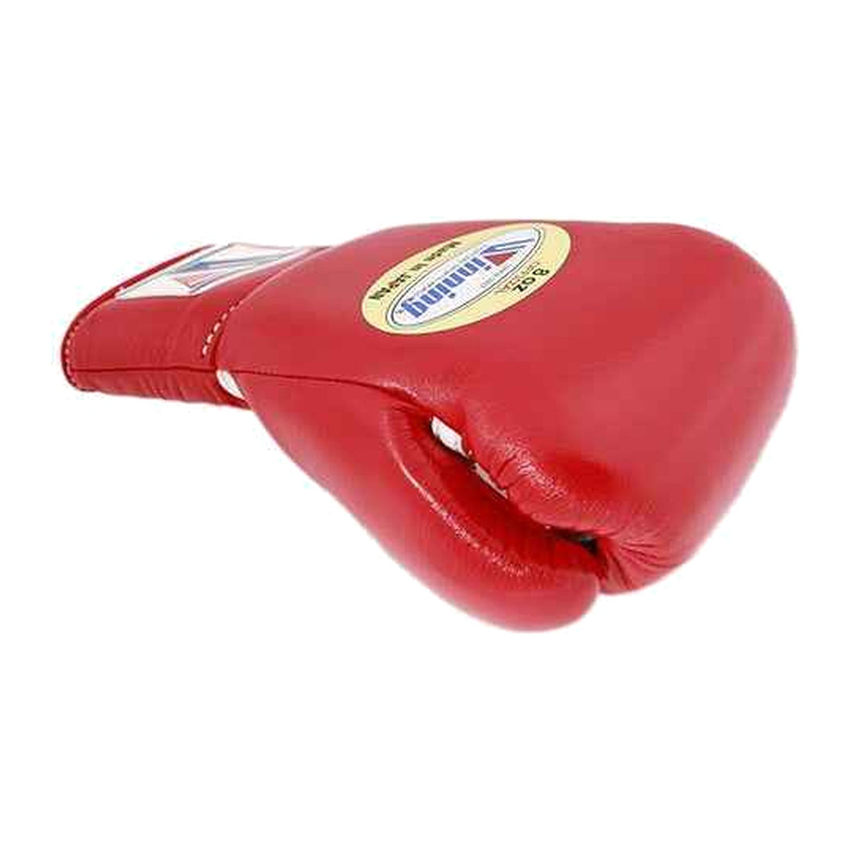 Winning Boxing Gloves Red lace-up glove, side view